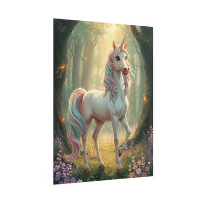 Unicorn Forest Poster — Magical Pastel Unicorn Wall Art