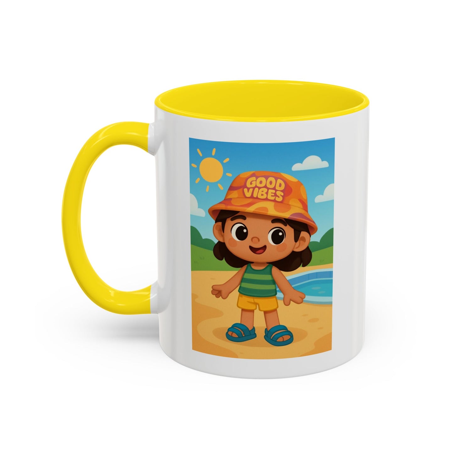 Good Vibes Beach Kid Mug — Accent Coffee Mug (11/15oz)