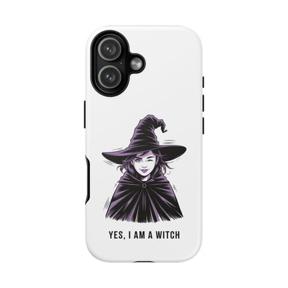 iPhone Yes, I Am a Witch Phone Case — Gothic Witch Illustration Protective Cover