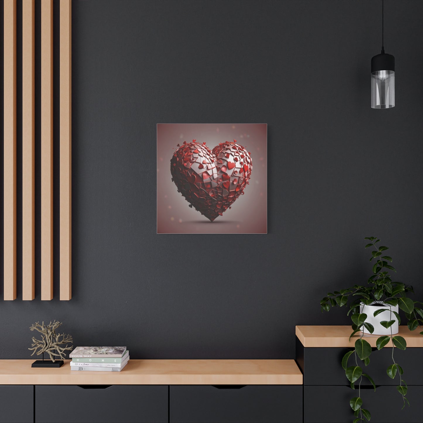 Valentine Heart Mosaic Matte Canvas Wall Art — Stretched 1.25"