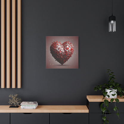 Valentine Heart Mosaic Matte Canvas Wall Art — Stretched 1.25"