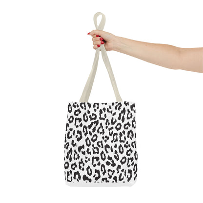 Black & White Leopard Print Tote Bag — Chic Animal-Print Tote for Everyday Use