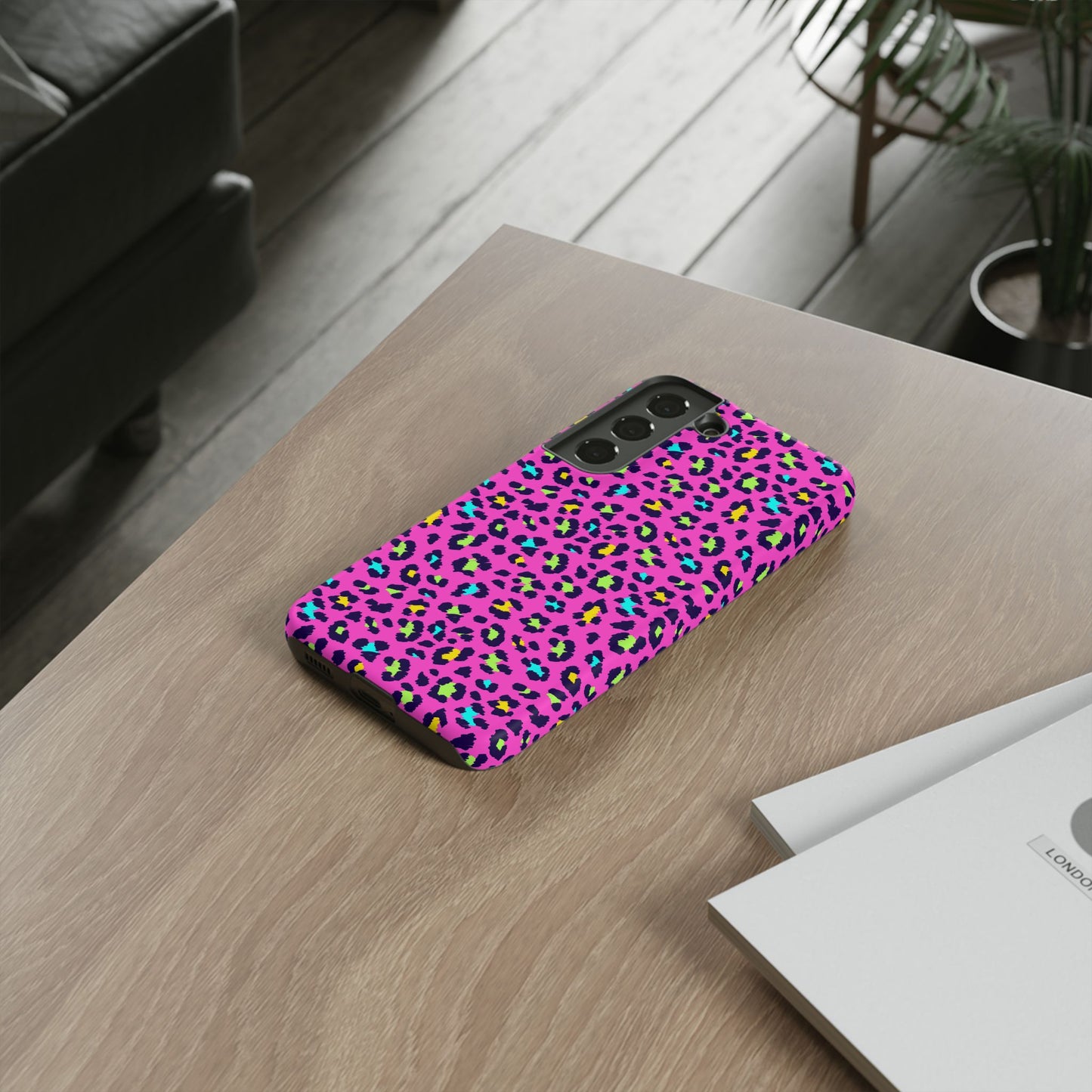 Samsung Handyhülle – Robuste Schutzhülle in leuchtendem Pink mit Leopardenmuster