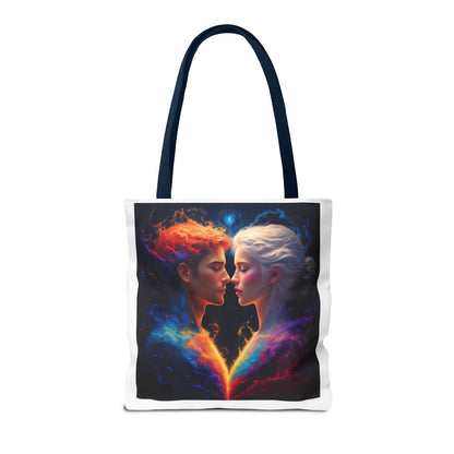 Cosmic Lovers Tote Bag — Fire & Ice Romantic Art AOP