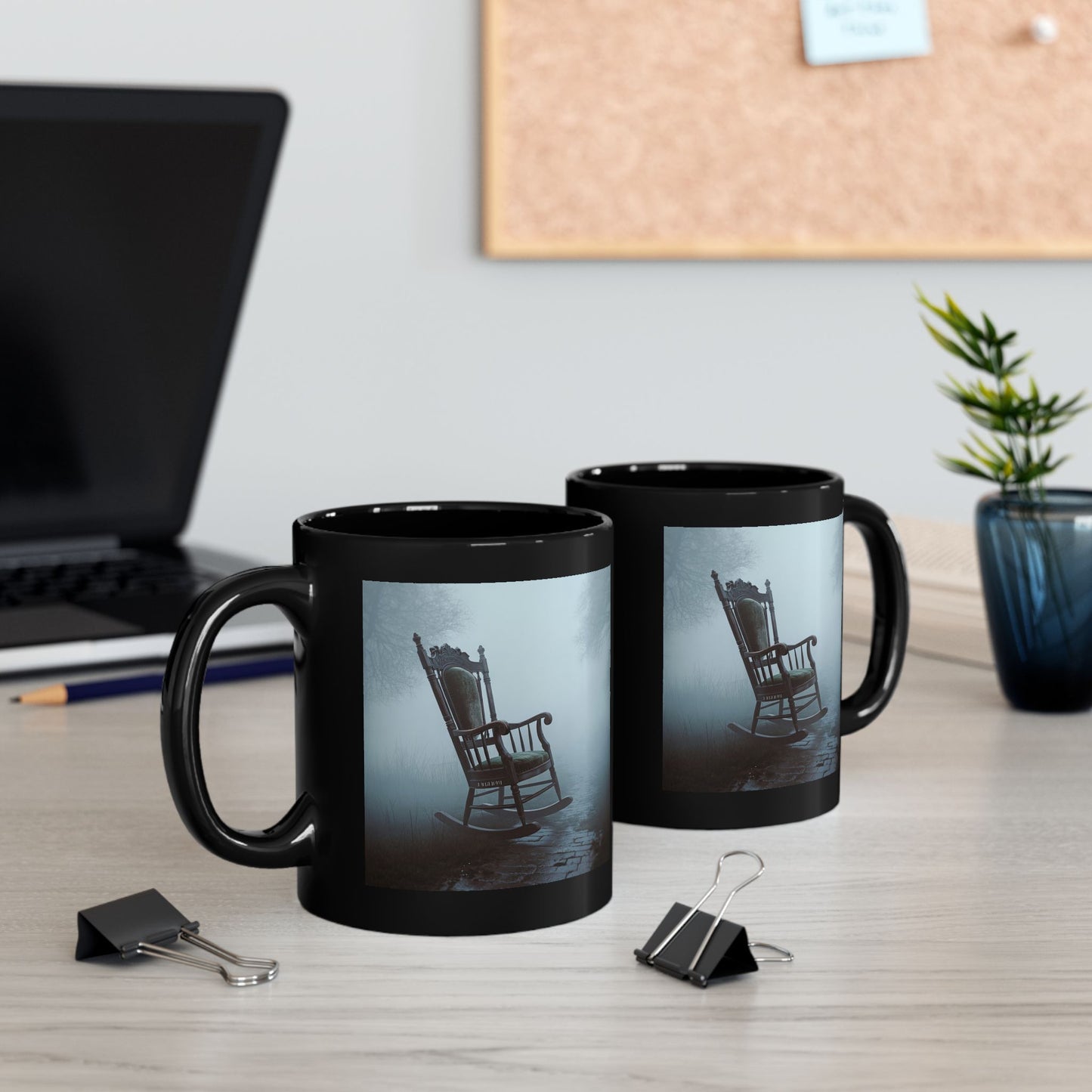 Haunted Rocking Chair Mug - Spooky Fog Gothic Coffee Cup (11oz/15oz)
