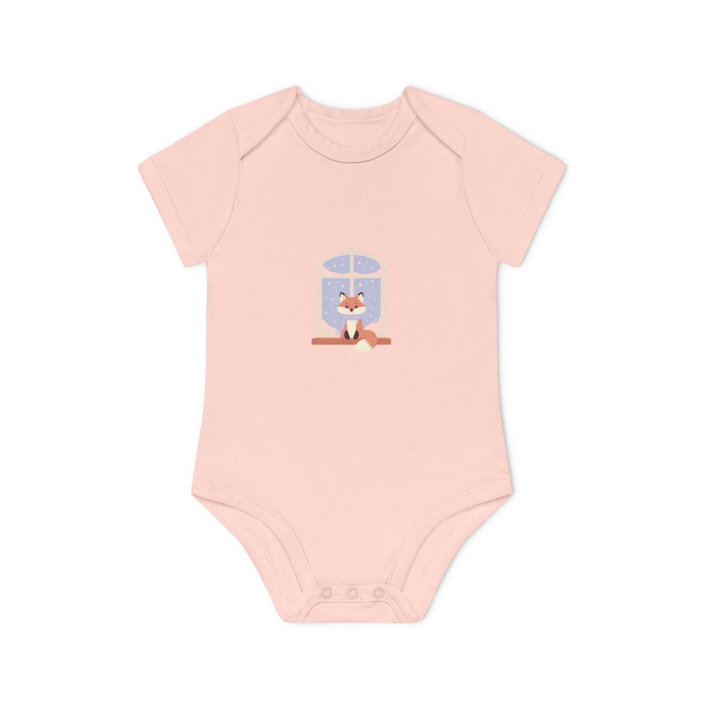 Baby Bodysuit — Cozy Fox by the Window Organic Short Sleeve Baby Onesie