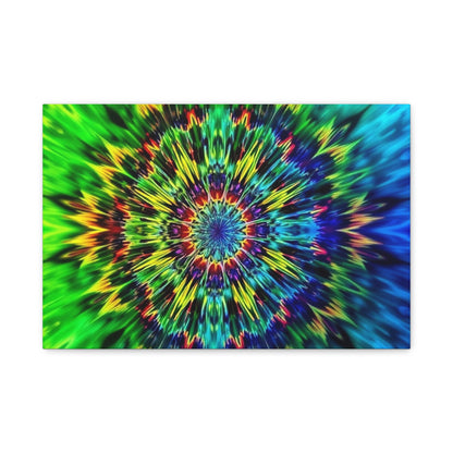 Psychedelic Kaleidoscope Matte Canvas Wall Art — Vibrant Mandala Stretched Canvas