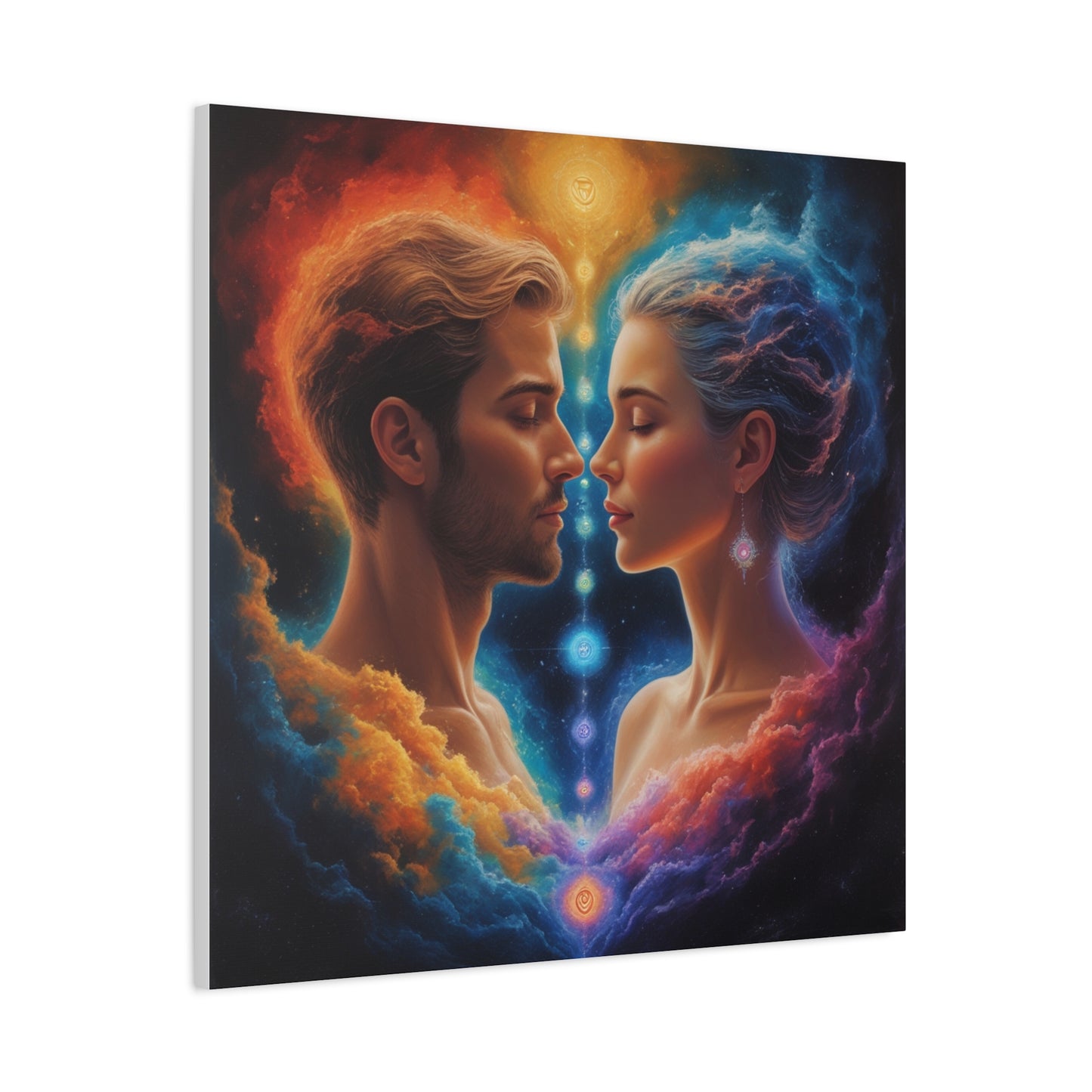 Spiritual Lovers Matte Canvas Print — Energetic Soulmate Portrait