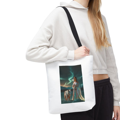 Tragetasche – Mystische Frau mit Wolf Aurora Art Tote