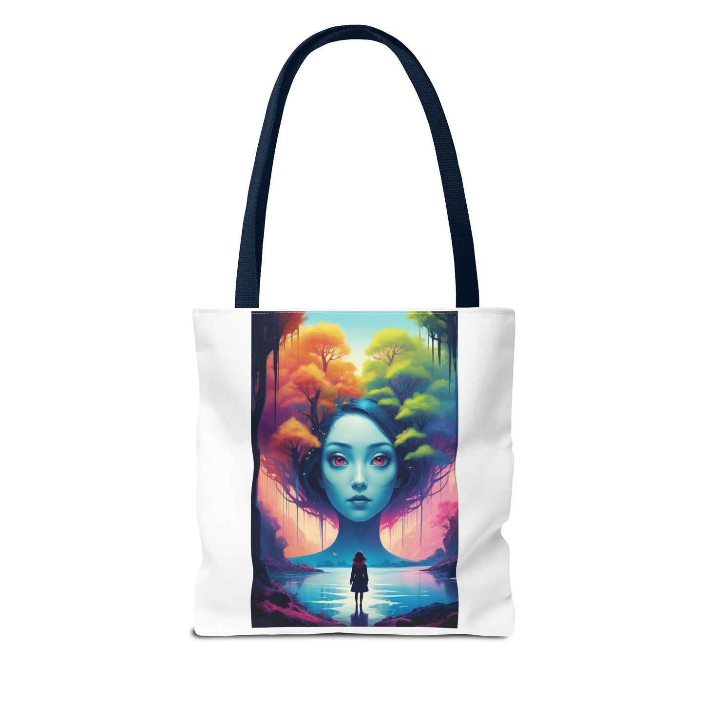 Dreamscape Portrait Tote Bag — Surreal Forest Girl Art