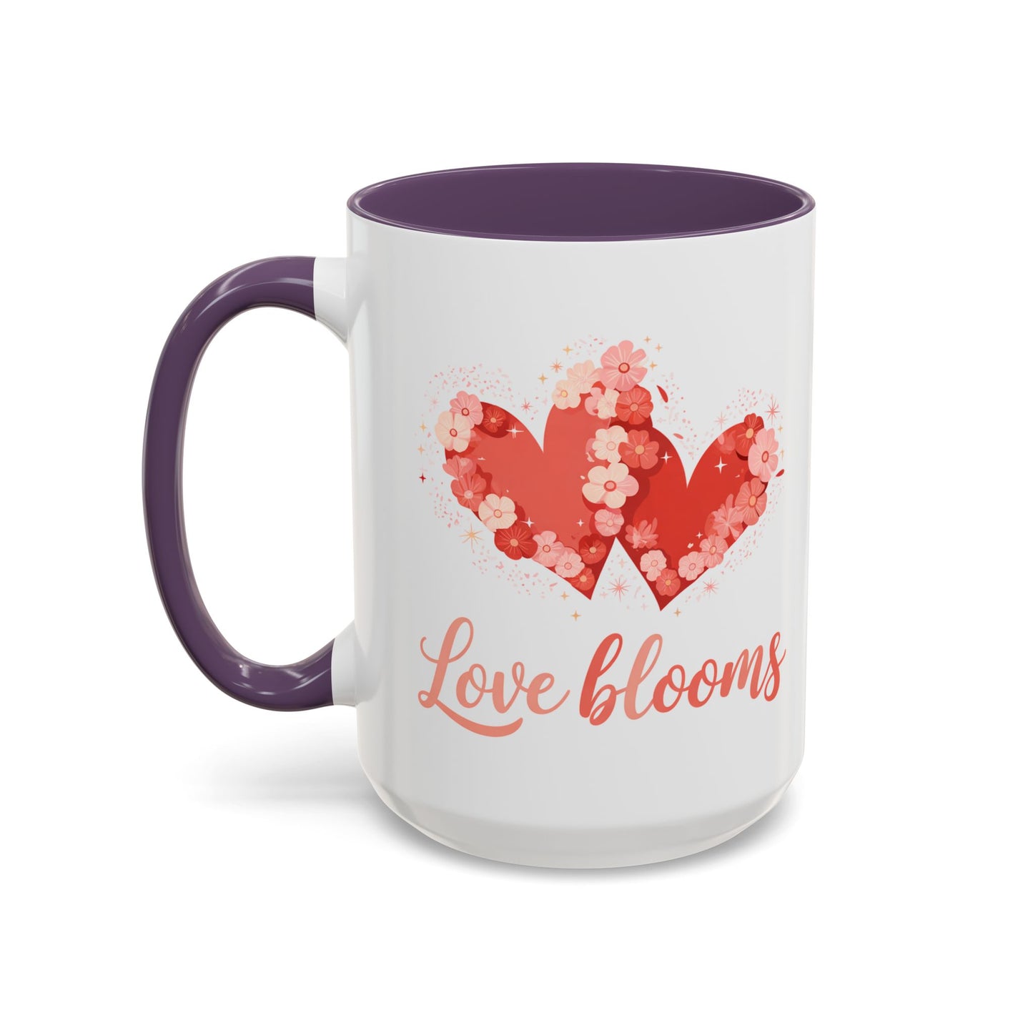 Love Blooms Accent Coffee Mug — Floral Heart 11/15oz