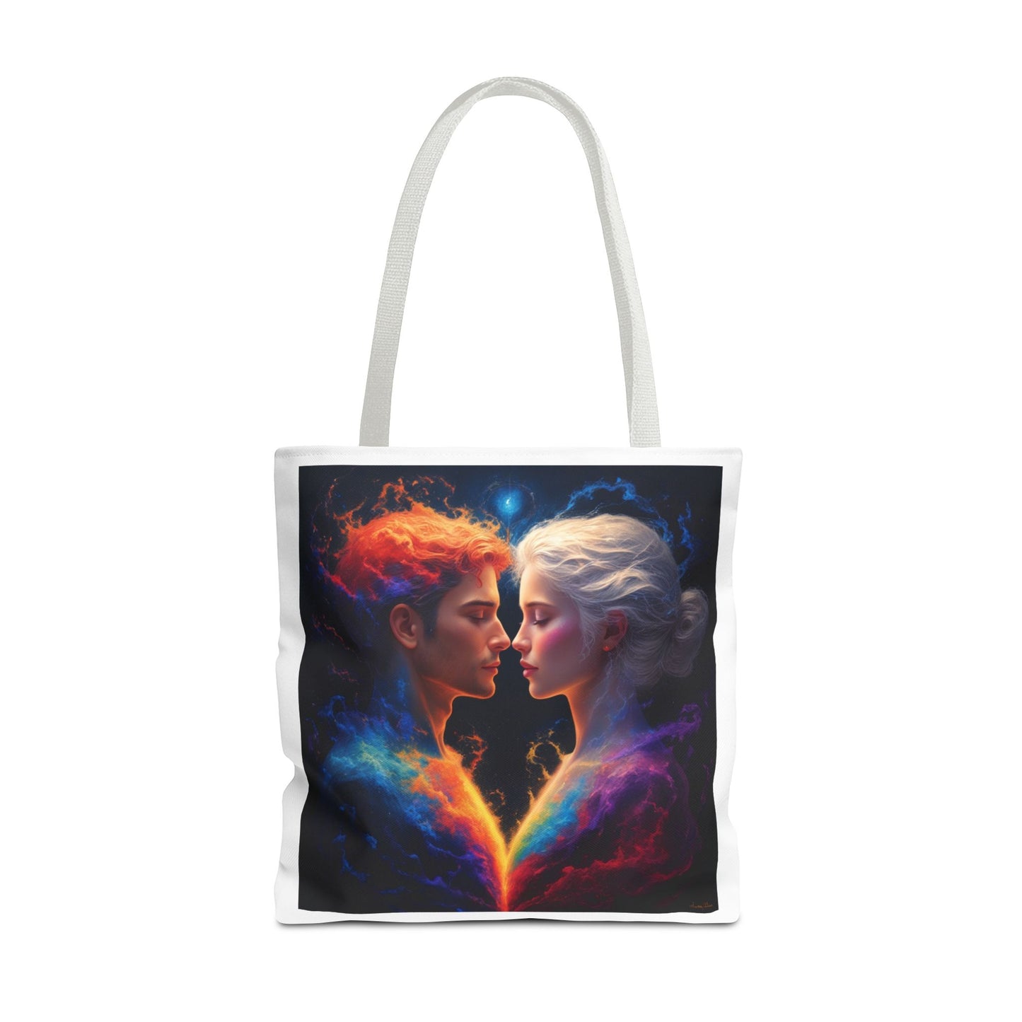 Cosmic Lovers Tote Bag — Fire & Ice Romantic Art AOP