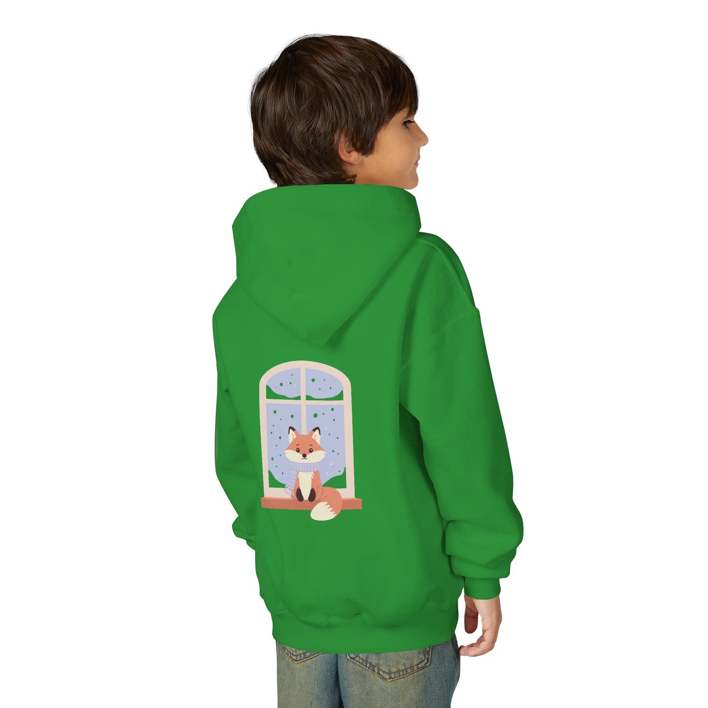 Kids Fox Hoodie - Cozy Winter Window Design