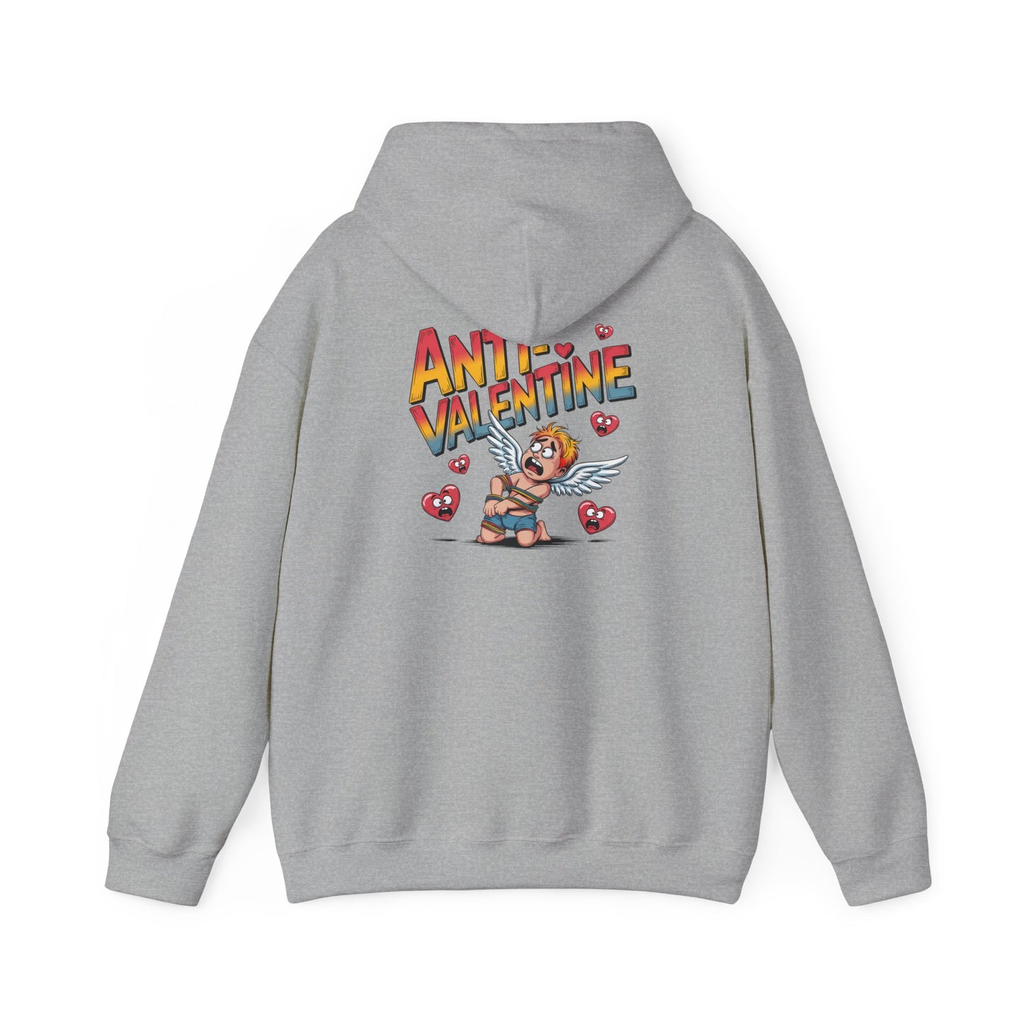 Anti-Valentine Hoodie — Funny Cupid Bear Graphic Pullover