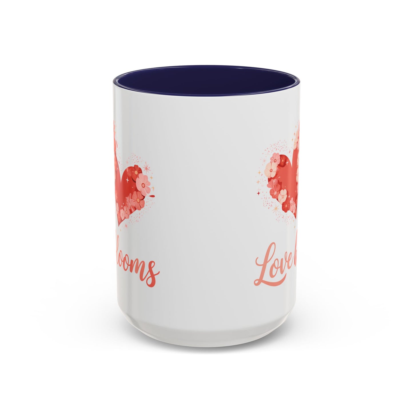 Love Blooms Accent Coffee Mug — Floral Heart 11/15oz