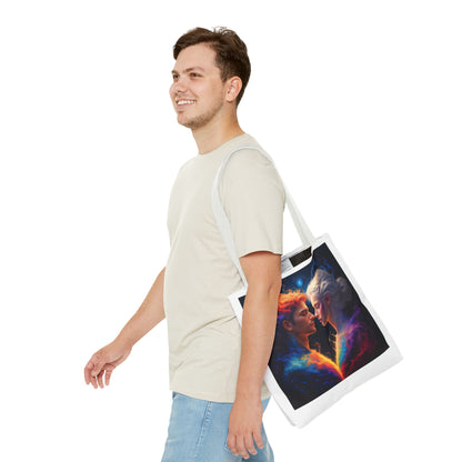 Cosmic Lovers Tote Bag — Fire & Ice Romantic Art AOP
