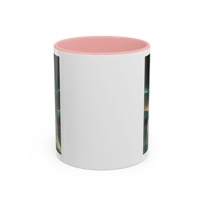 Taza de café Aurora Guardiana — Arte fantástico de mujer con lobo