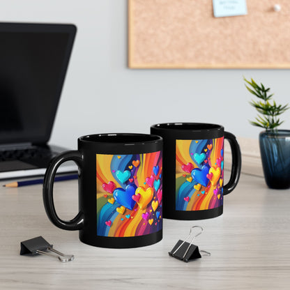 Colorful Heart Rainbow Mug — Vibrant Love Coffee Cup (11oz/15oz)