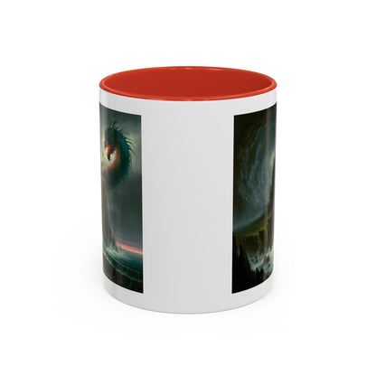 Fantasy Dragon Accent Coffee Mug – Unique Art for Gift Giving, Home Decor, Office Vibes, Halloween, etc.