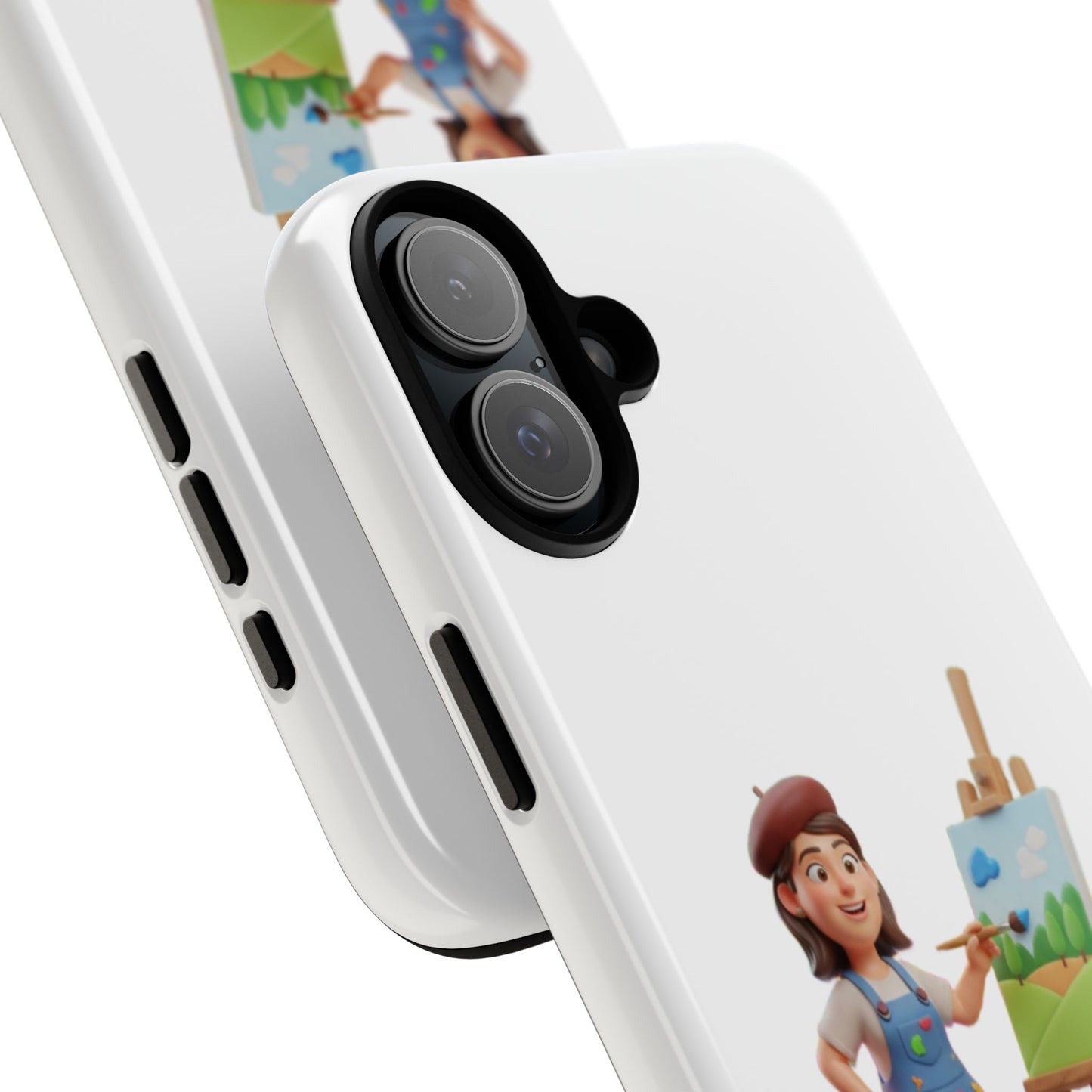 iPhone Artist Painter Phone Case — Cute Female Artist with Easel Protective iPhone Cover