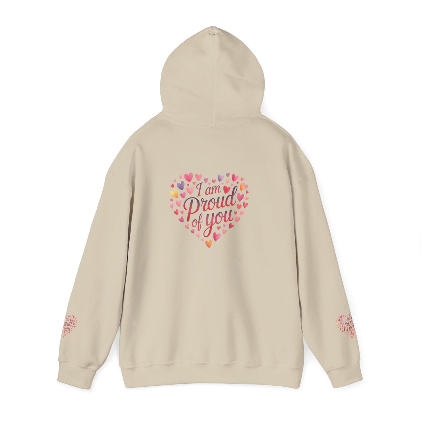 Proud of You Heart Hoodie with Embridery — Inspirational Valentine’s Day Gift Hoodie