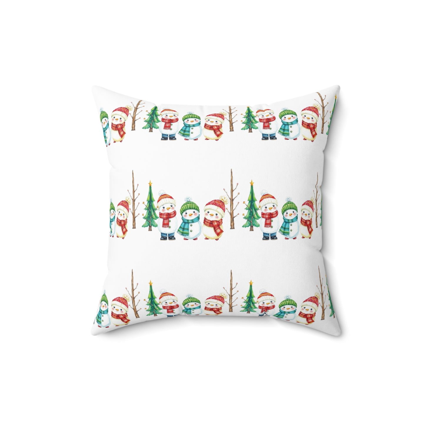 Christmas Snowman Pattern Pillow — Festive Holiday Decorative Throw