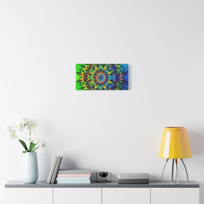 Psychedelic Kaleidoscope Matte Canvas Wall Art — Vibrant Mandala Stretched Canvas