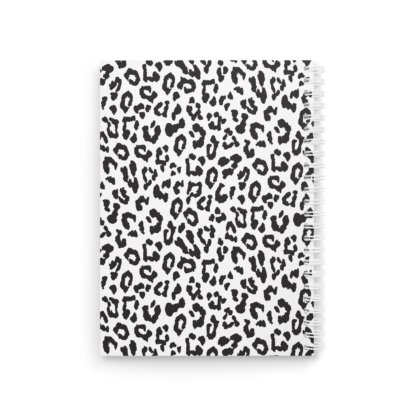 Cuaderno espiral con estampado de leopardo — Diario con estampado animal en blanco y negro