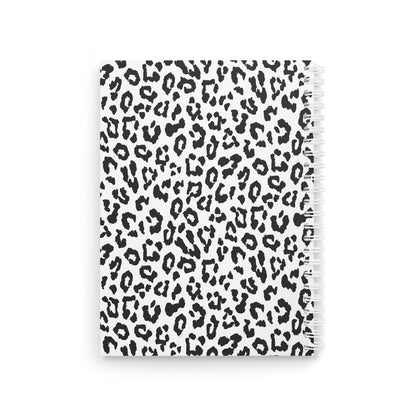 Cuaderno espiral con estampado de leopardo — Diario con estampado animal en blanco y negro