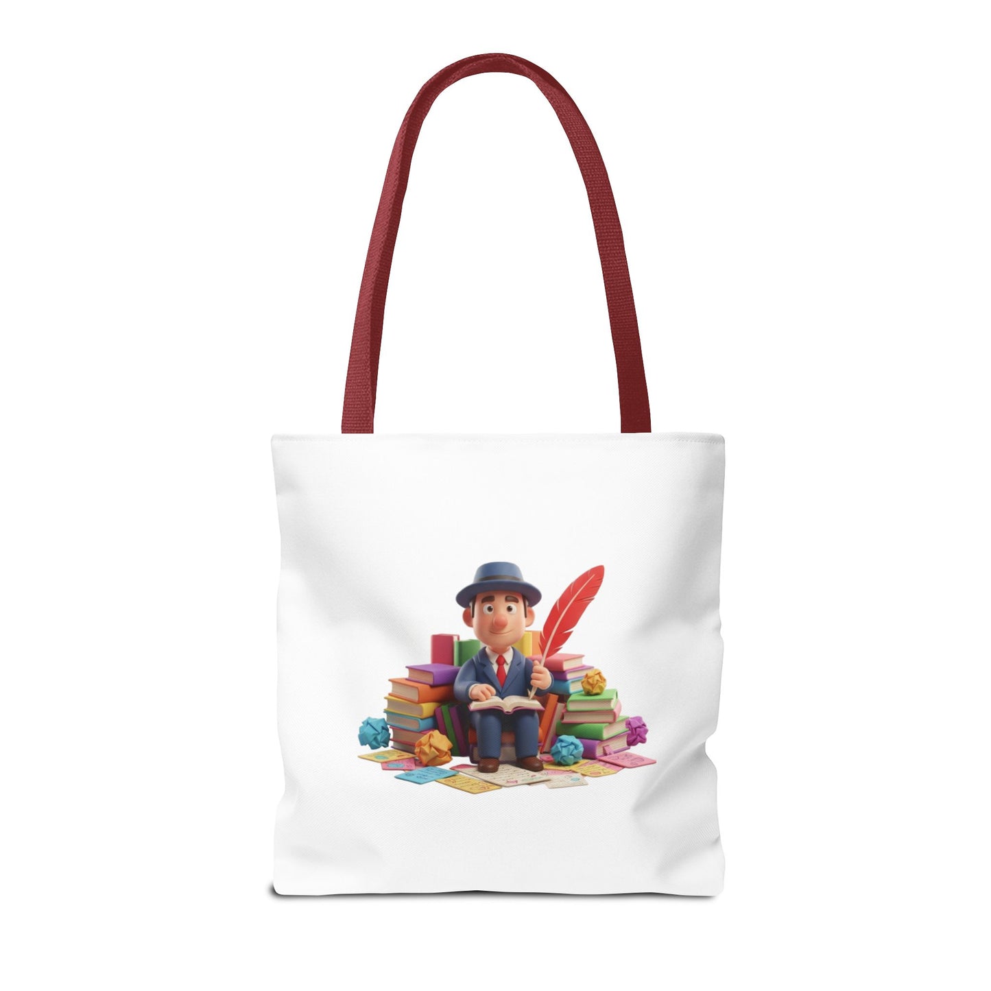 Tote — Cute Bookworm Writer Illustration Tote Bag