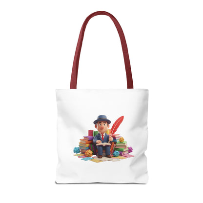 Tote — Cute Bookworm Writer Illustration Tote Bag