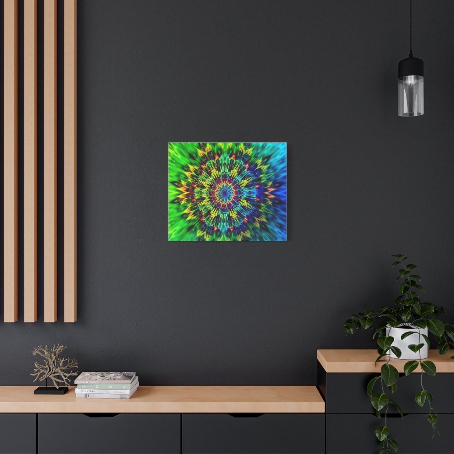 Psychedelic Kaleidoscope Matte Canvas Wall Art — Vibrant Mandala Stretched Canvas