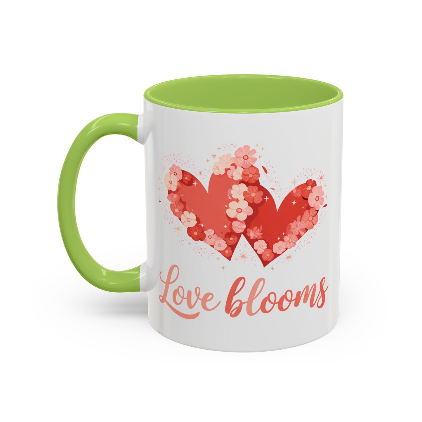 Love Blooms Accent Coffee Mug — Floral Heart 11/15oz