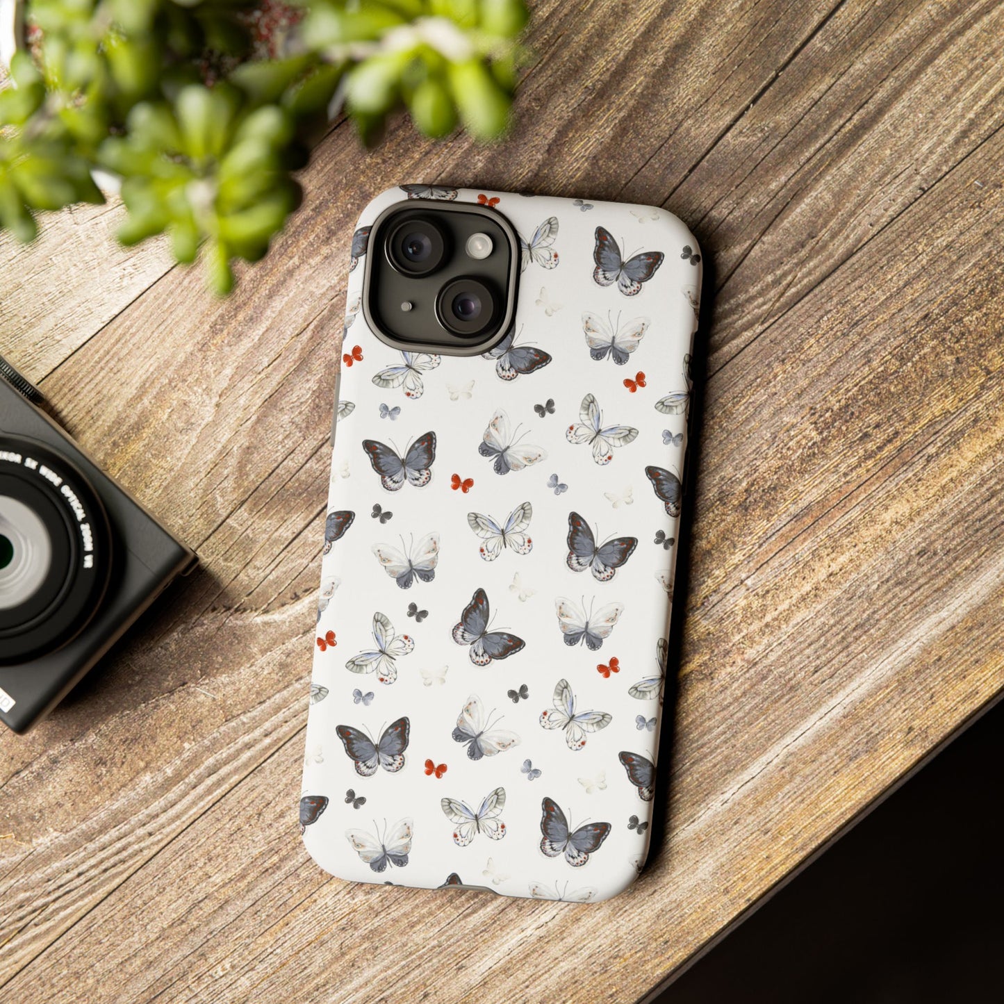 iPhone Butterfly Pattern Tough Phone Case — Protective Floral-Inspired iPhone Case