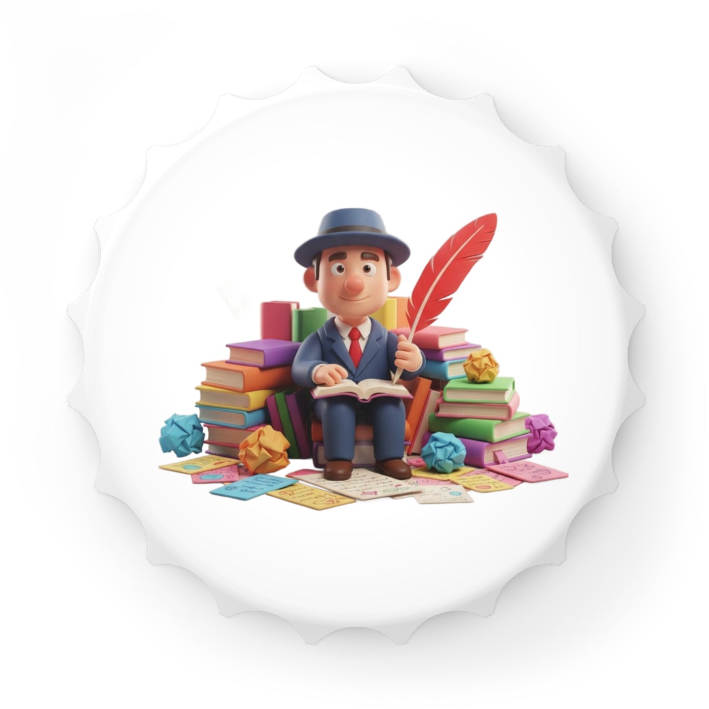 Literarischer Flaschenöffner – Federkiel-Design für Bücherliebhaber