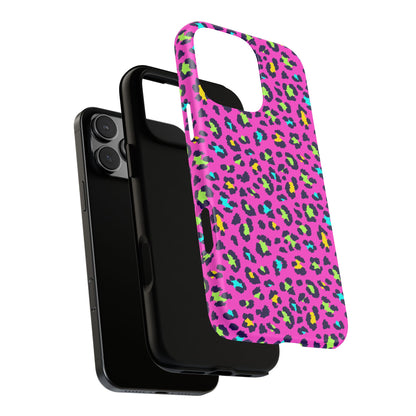 iPhone Pink Neon Leopard Phone Case — Bold Protective iPhone Cover
