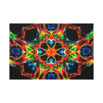 Kaleidoscope Neon Mandala Matte Canvas