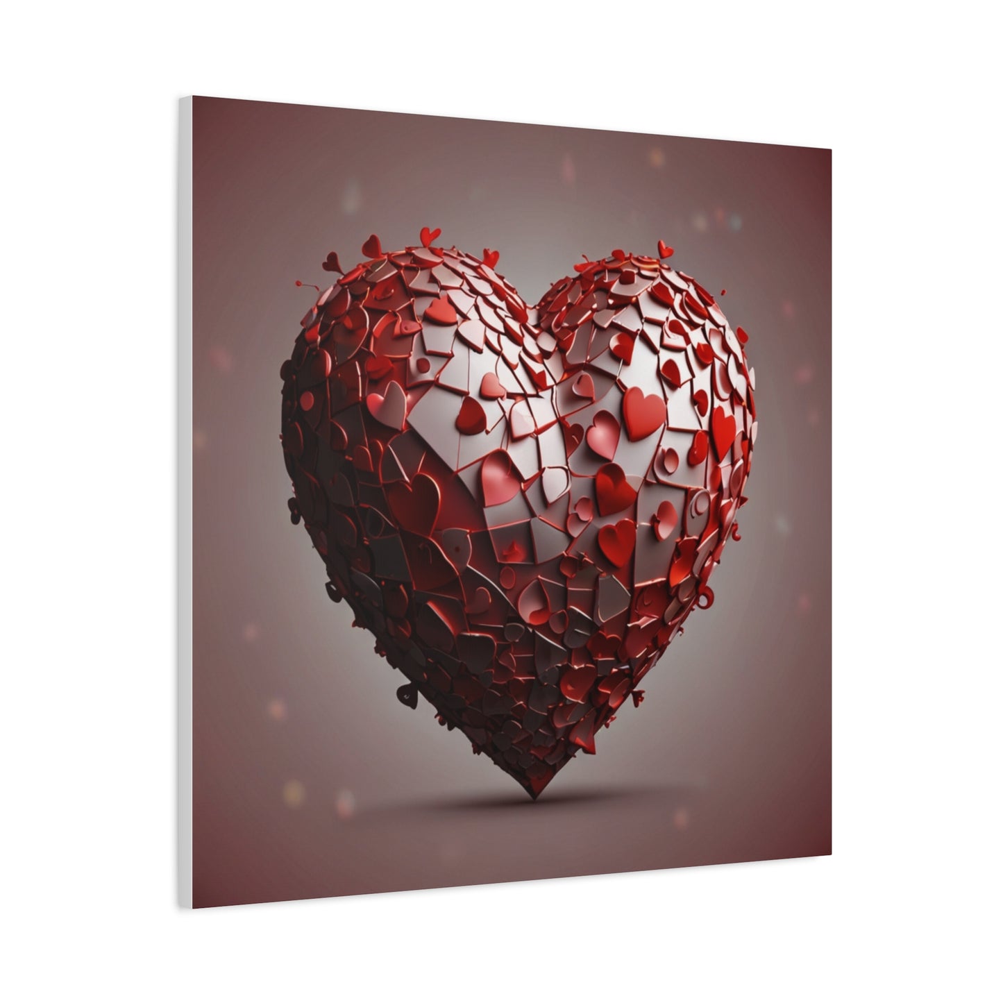 Valentine Heart Mosaic Matte Canvas Wall Art — Stretched 1.25"