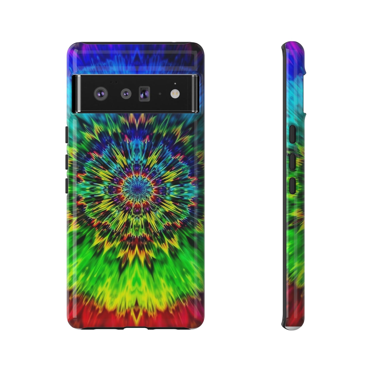 Funda para teléfono Google Psychedelic Tie-Dye Mandala: protección resistente y vibrante