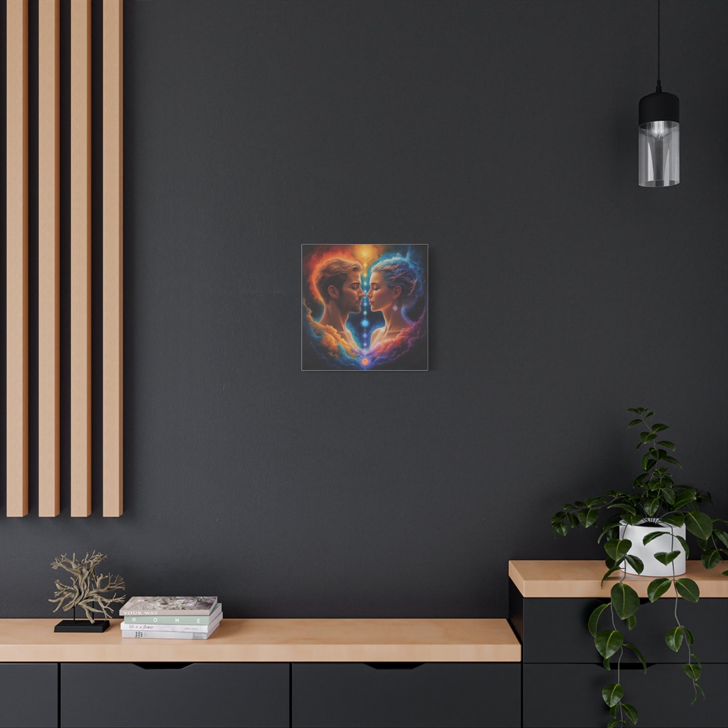 Spiritual Lovers Matte Canvas Print — Energetic Soulmate Portrait