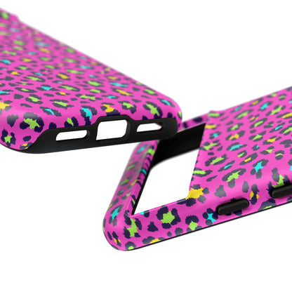 Funda resistente para teléfono Google Pink Neon Leopard: protector con estampado animal brillante