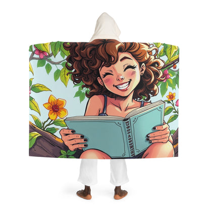 Hooded Sherpa Blanket — Tropical Floral Cozy Cloak