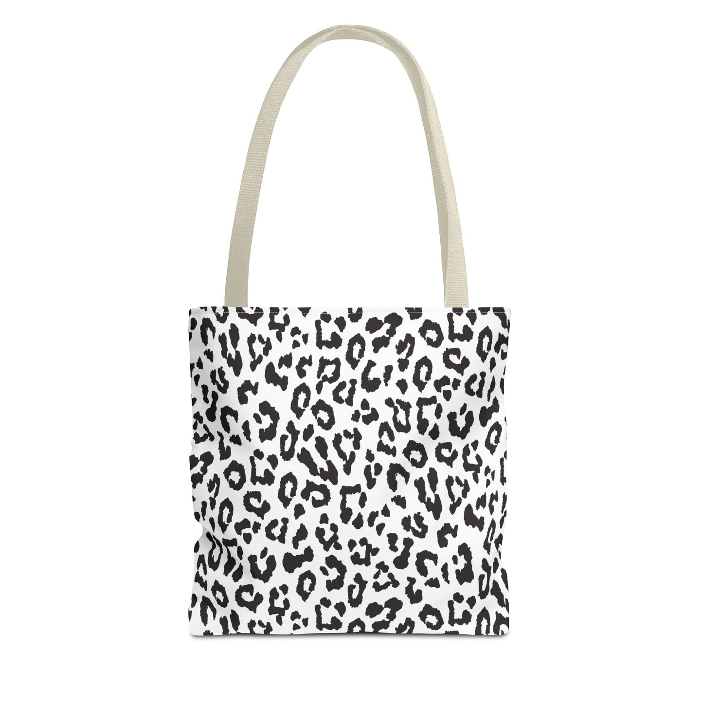 Leopard Print Tote Bag — Black & White All-Over-Print Shopper