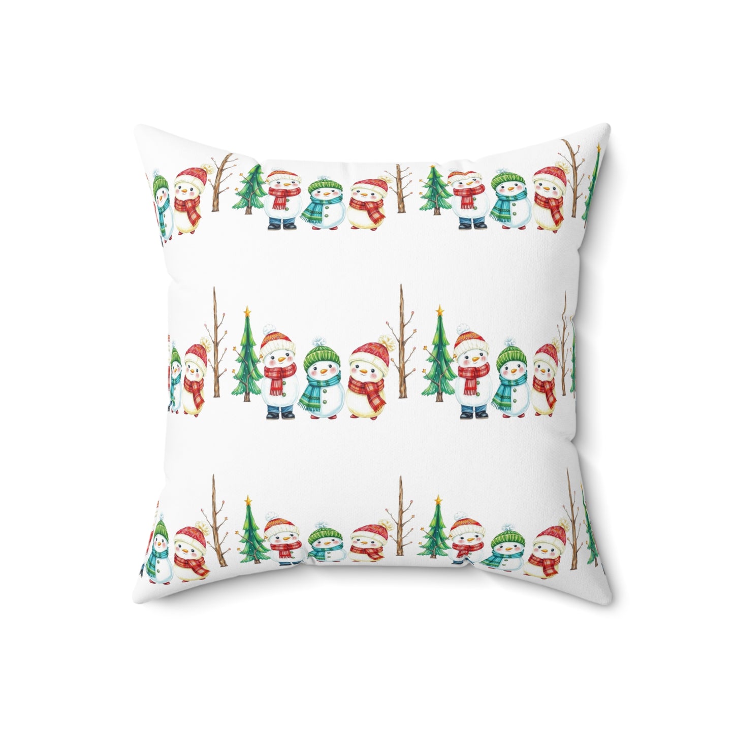 Christmas Snowman Pattern Pillow — Festive Holiday Decorative Throw