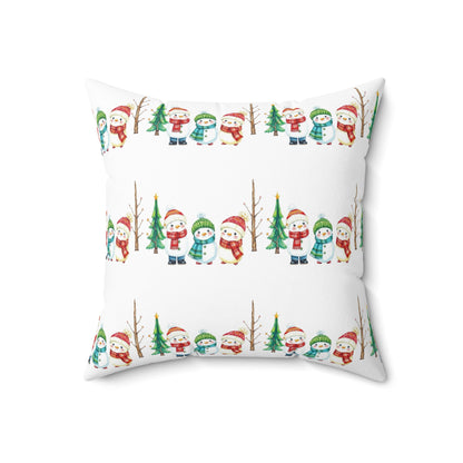 Christmas Snowman Pattern Pillow — Festive Holiday Decorative Throw