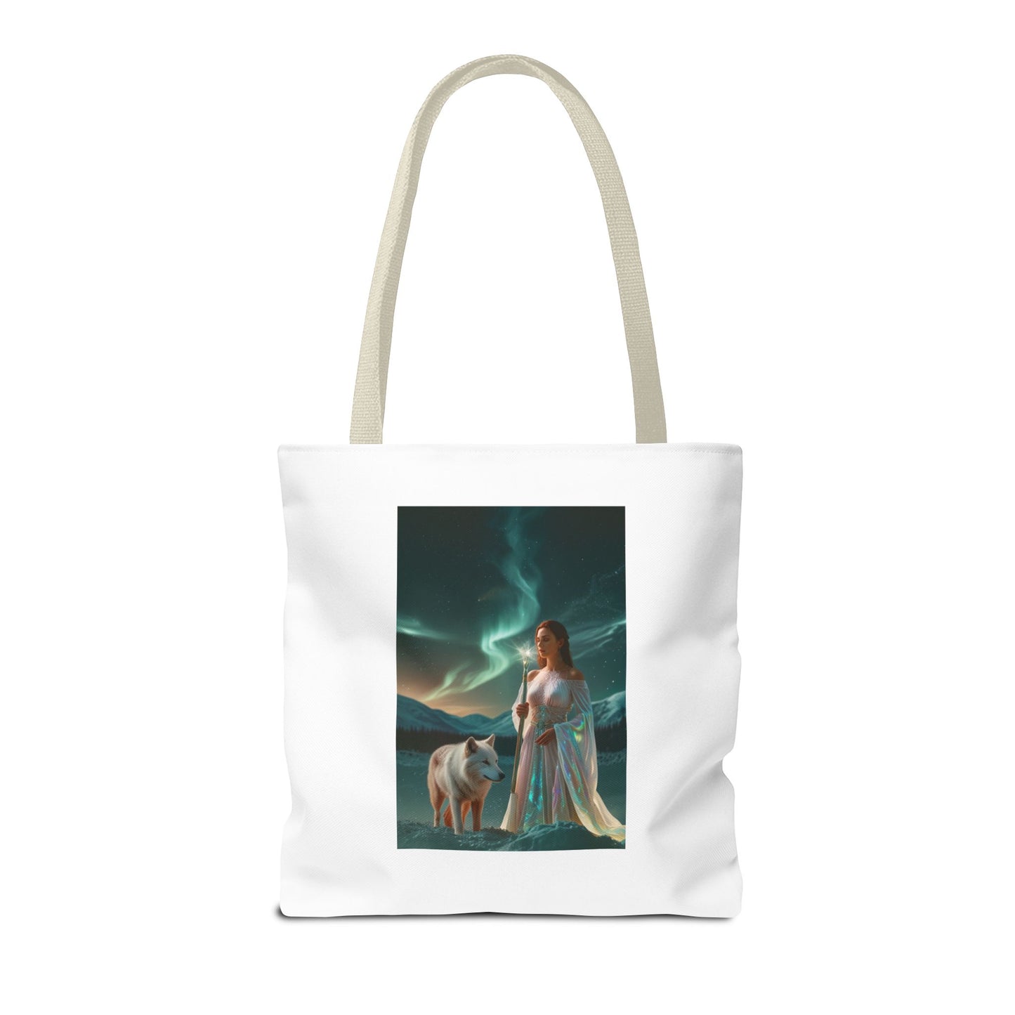 Tragetasche – Mystische Frau mit Wolf Aurora Art Tote