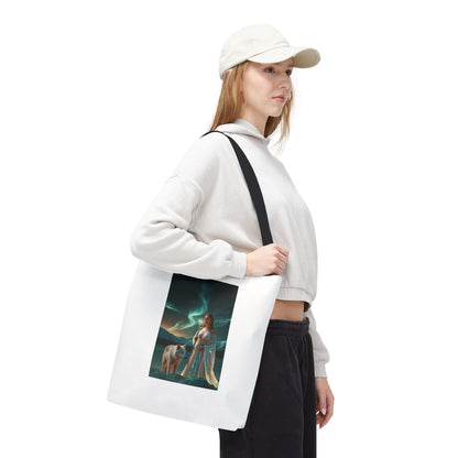 Tragetasche – Mystische Frau mit Wolf Aurora Art Tote