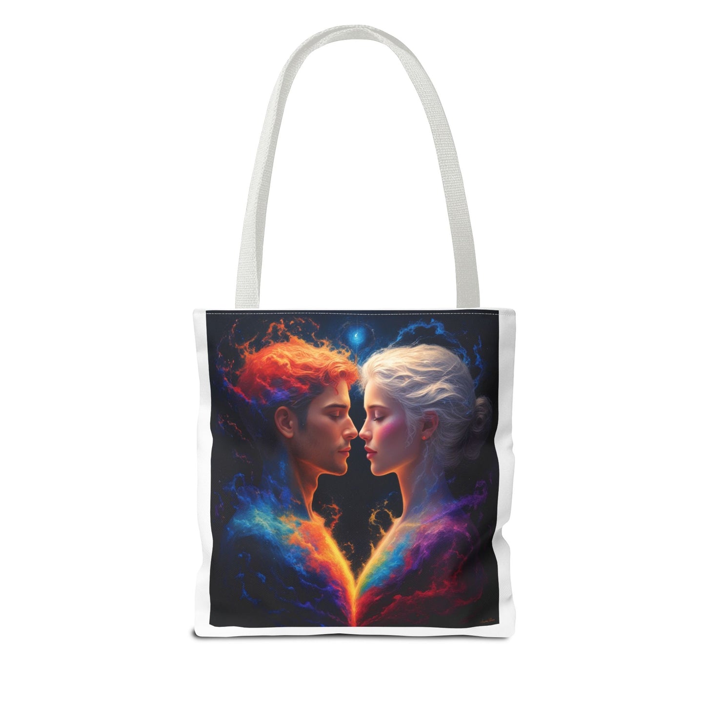 Cosmic Lovers Tote Bag — Fire & Ice Romantic Art AOP