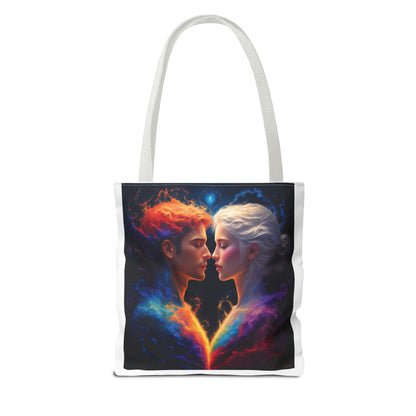 Cosmic Lovers Tote Bag — Fire & Ice Romantic Art AOP
