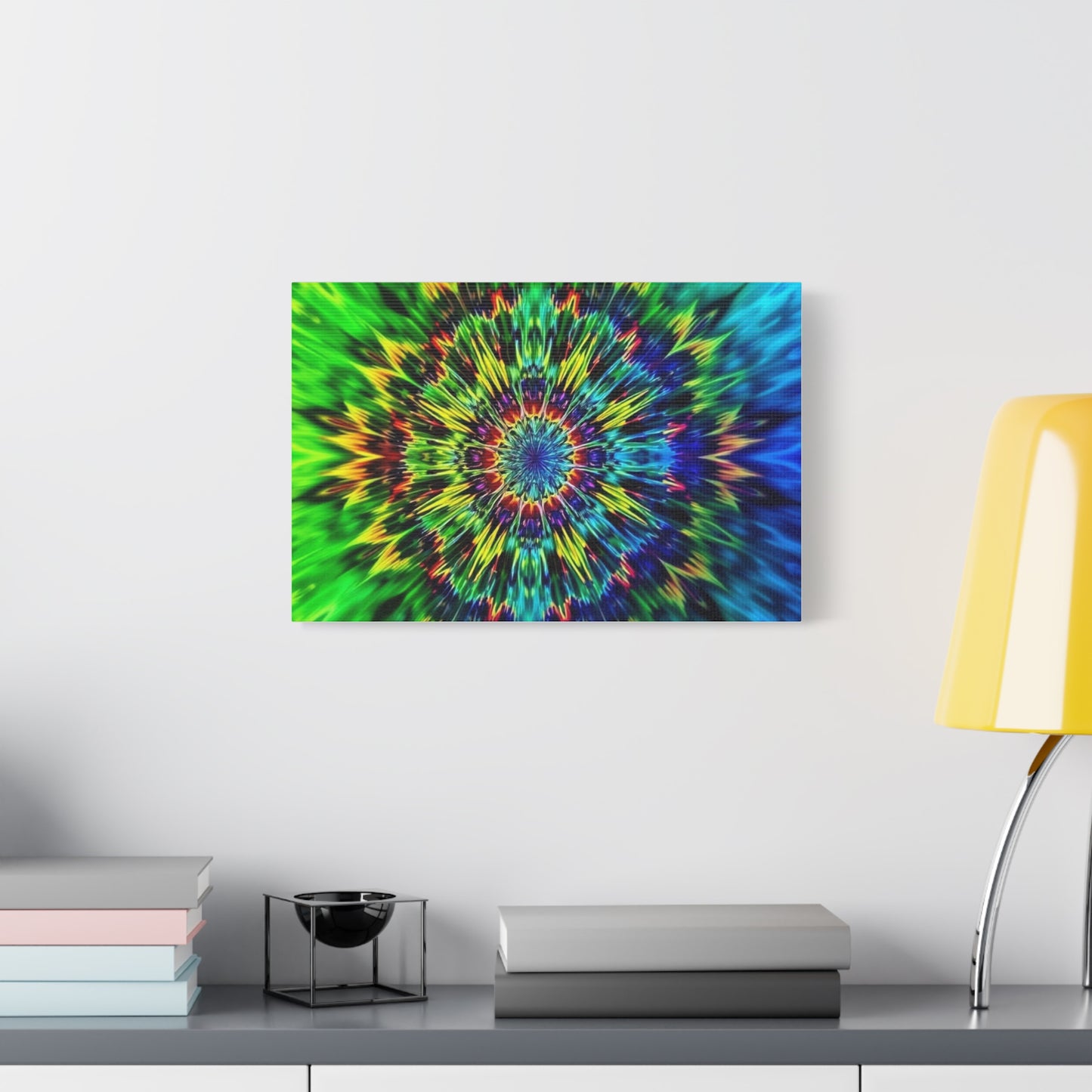Psychedelic Kaleidoscope Matte Canvas Wall Art — Vibrant Mandala Stretched Canvas